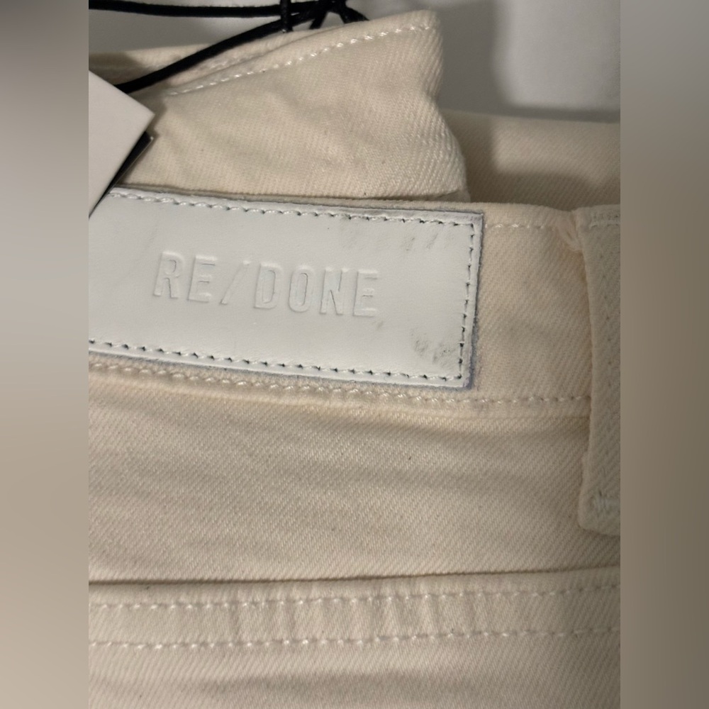 Re/done 70s Stove Pipe Straight Jeans NWT 32 Vintage White - Picture 13 of 16